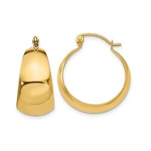 10K Yellow Gold Graduating Polished Hoop Earrings